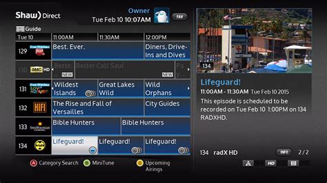 shawdirect satellite tv program guide